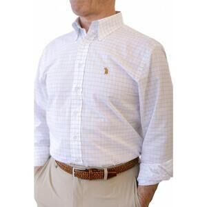 NEW SOUTHERN CASANOVA submerged canoe check button down in white